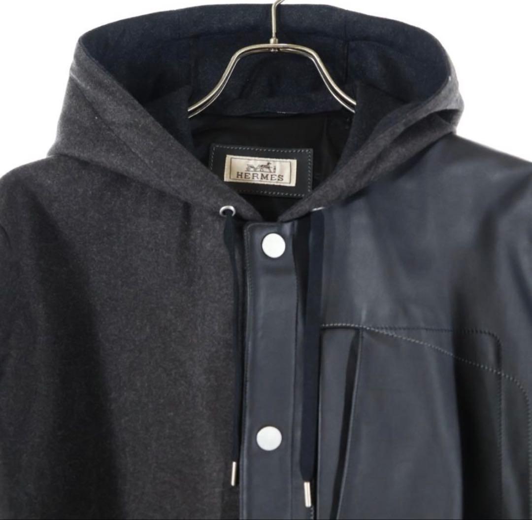 HERMES フード付きジャケット ダークグレー 定価180万円