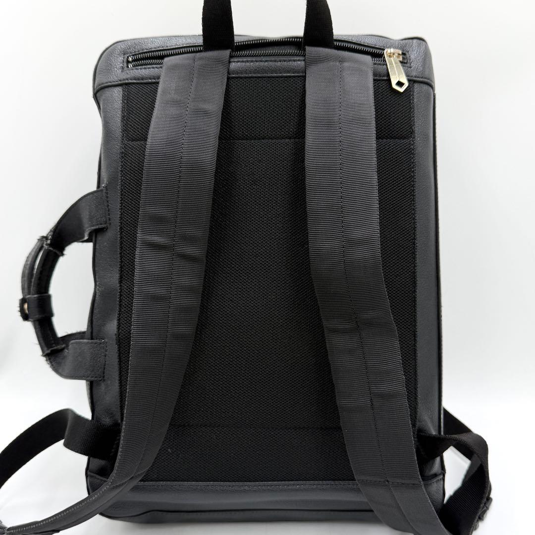 【良品】ポールスミス リュック ビジネスバッグ 2way ロゴ レザー ブラック