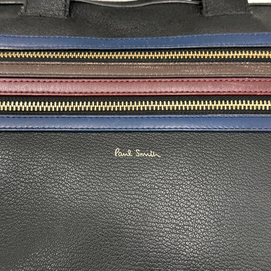 【良品】ポールスミス リュック ビジネスバッグ 2way ロゴ レザー ブラック