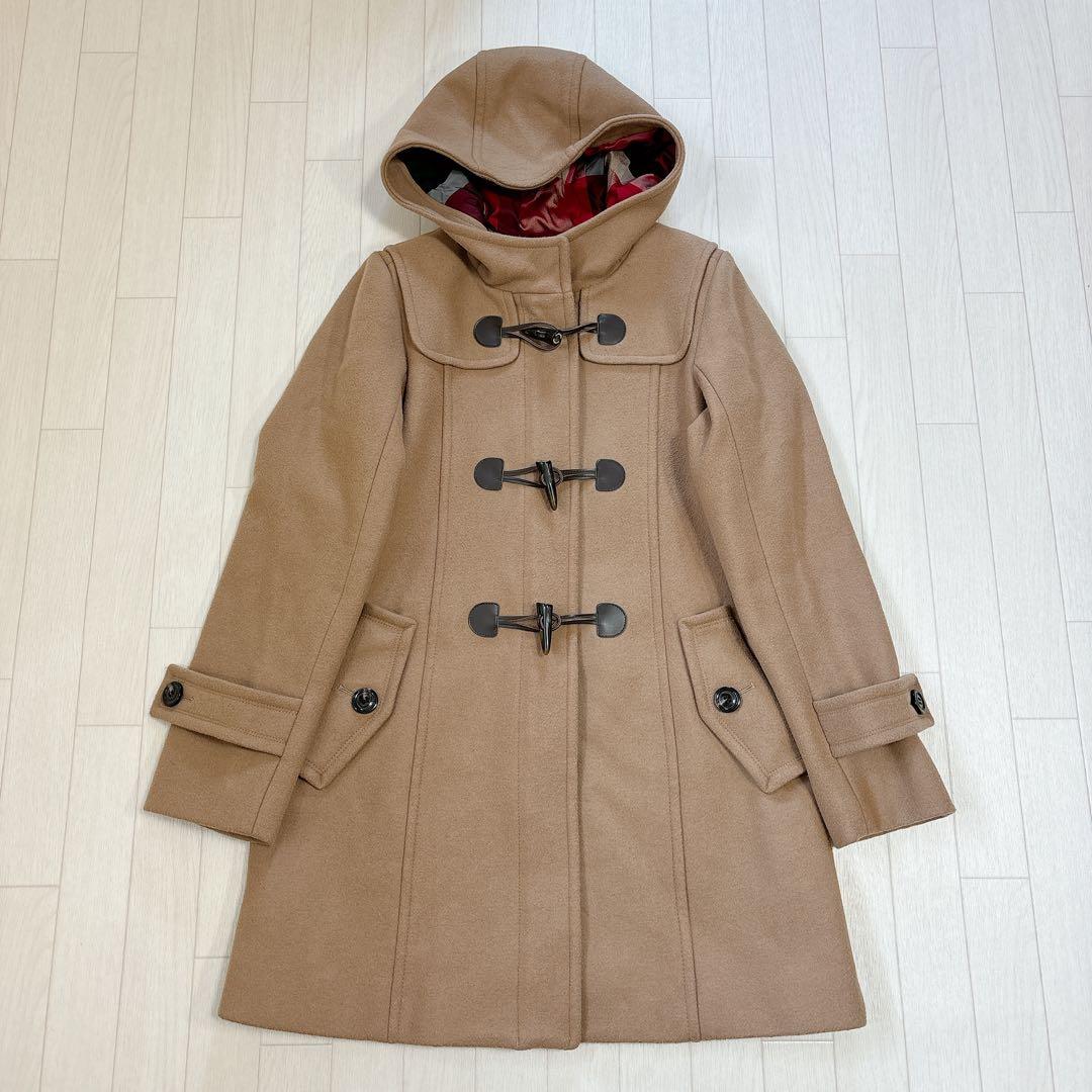 ブルーレーベルクレストブリッジ ダッフルコート 裏地チェック キャメル 38