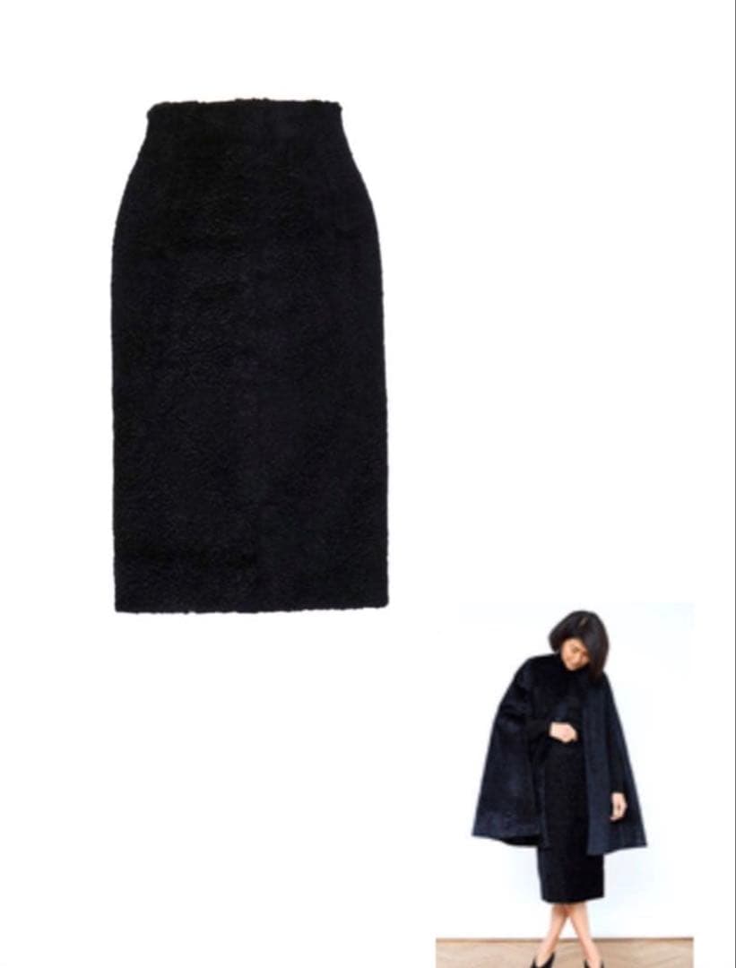 タグ付新品未使用 マディソンブルー ミモレスカート アストラカン 秋冬