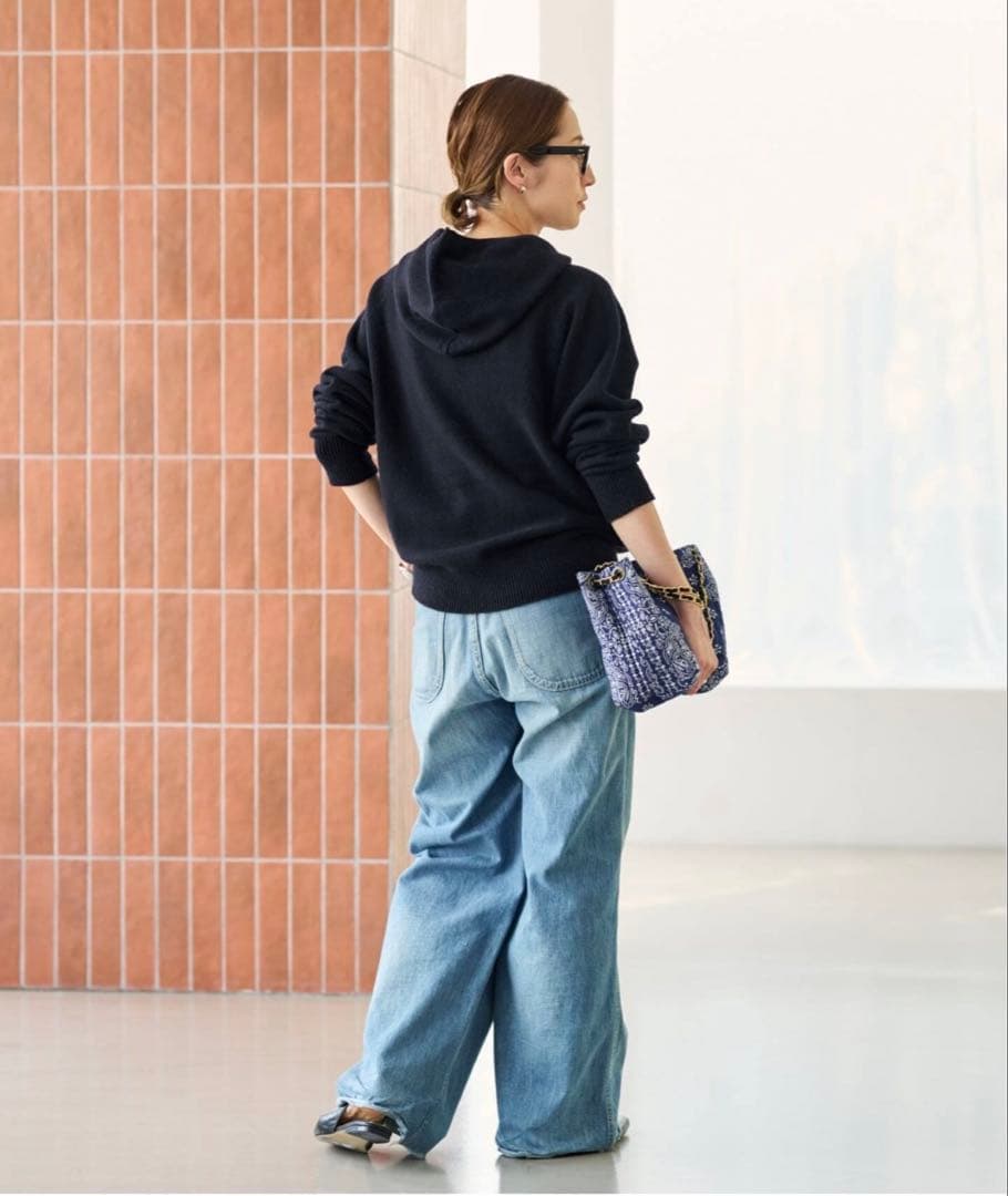 SALE FRAMEWORK 圧縮ウールフードプルオーバー　ネイビー