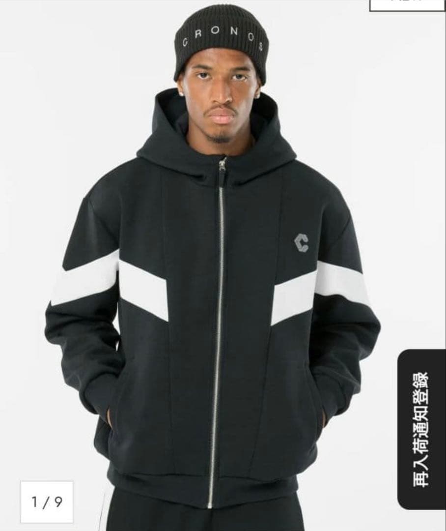 クロノス CRONOS上下セット サイズS ブラック×ホワイト オンライン完売品