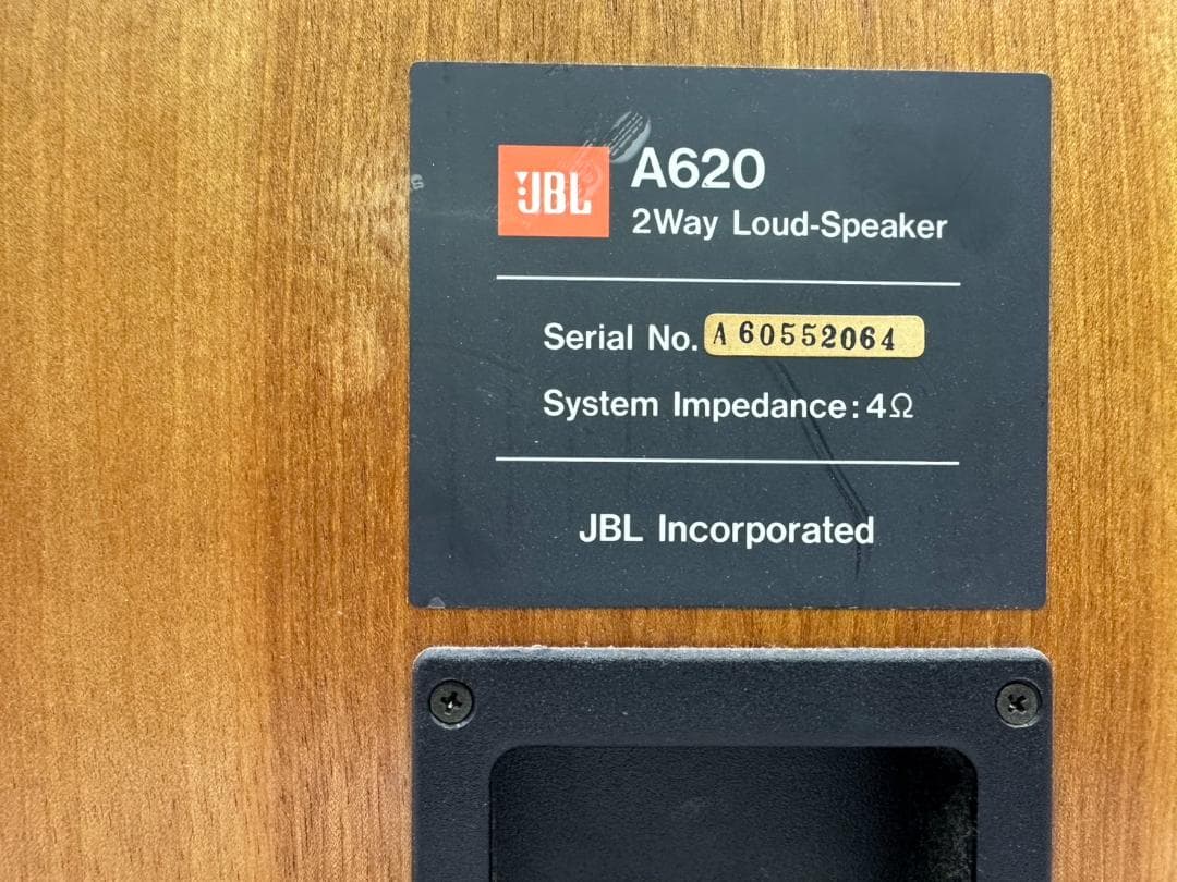 音出し確認済み JBL A620 2ウェイスピーカー 同一シリアルナンバー