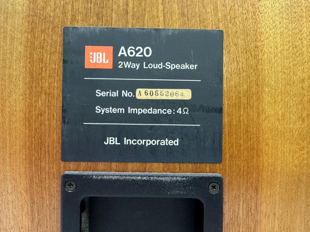 音出し確認済み JBL A620 2ウェイスピーカー 同一シリアルナンバー