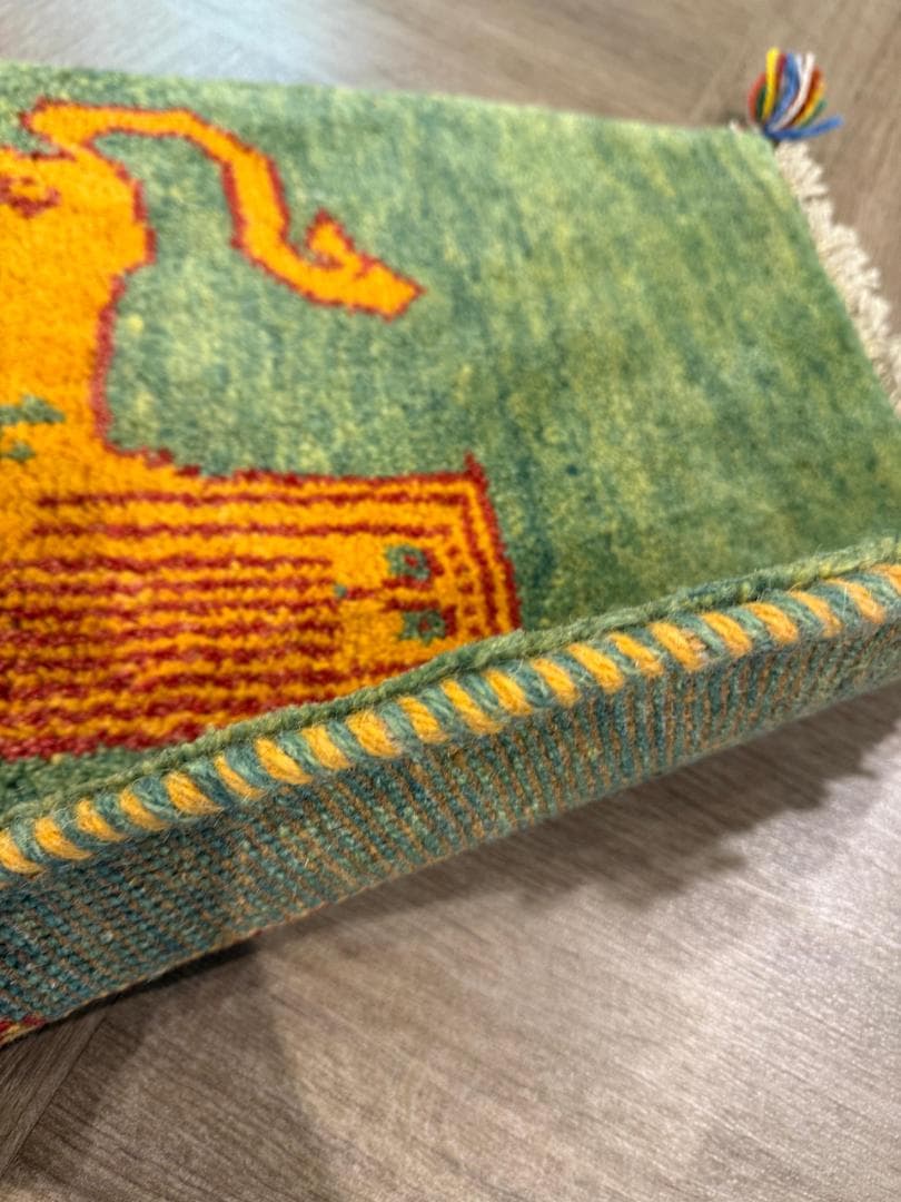 ギャッベ 76x51cm ペルシャ絨毯 手織り ギャベ 玄関マットラグ 絨毯