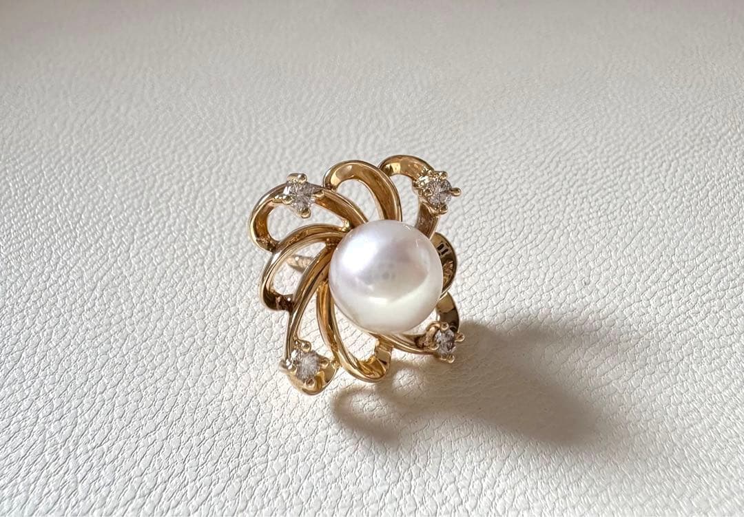 TASAKI アコヤ真珠 ダイヤモンド　ピンブローチ K18