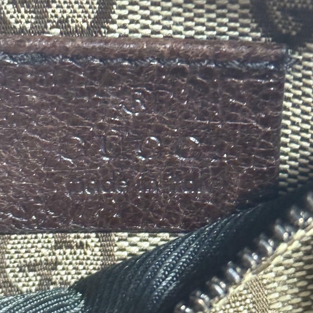 GUCCI グッチ GGキャンバス ボディバッグ ブラウン レザー