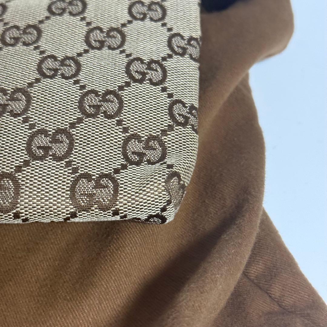 GUCCI グッチ GGキャンバス ボディバッグ ブラウン レザー