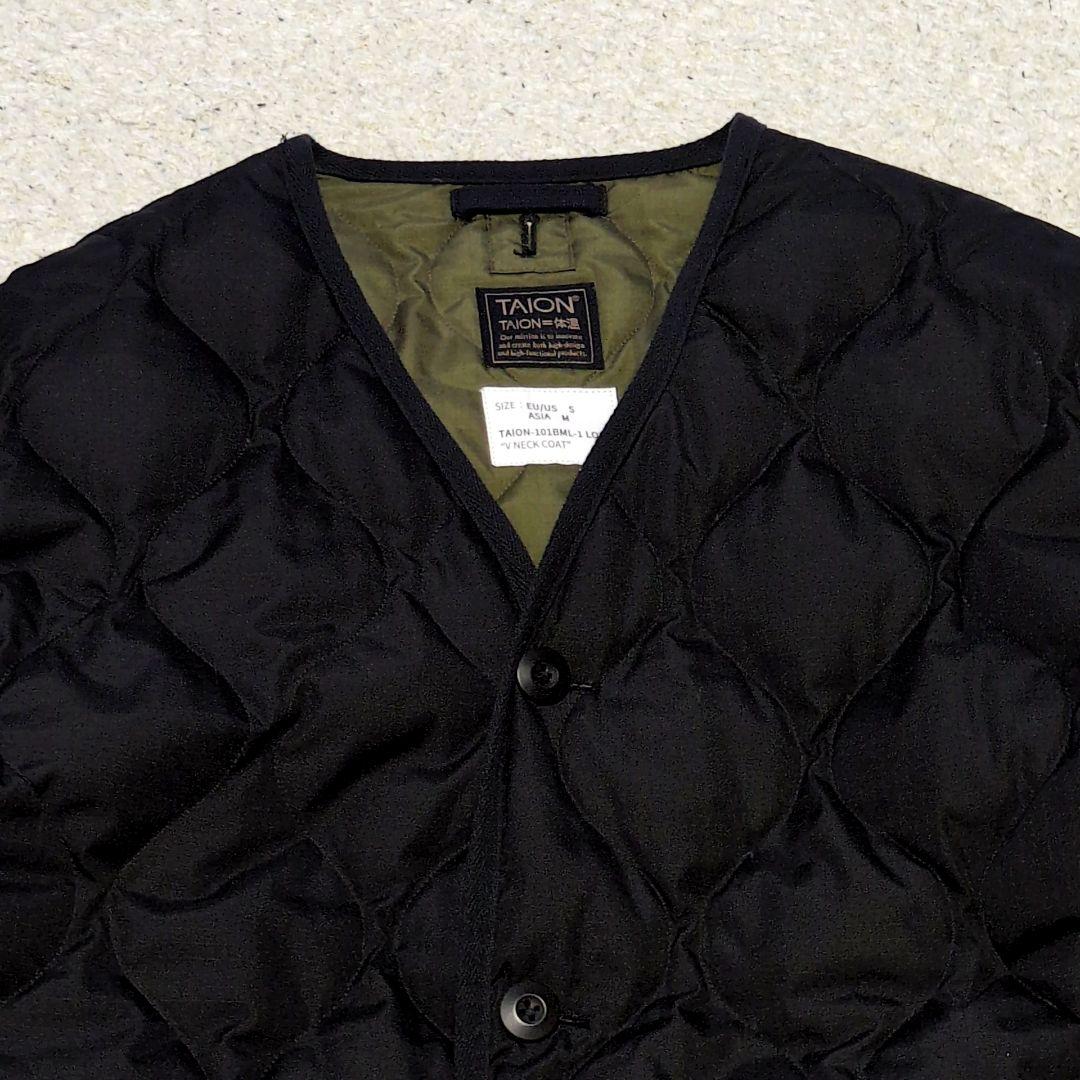 TAION キルティング ダウンコート ミリタリー サイドスリット