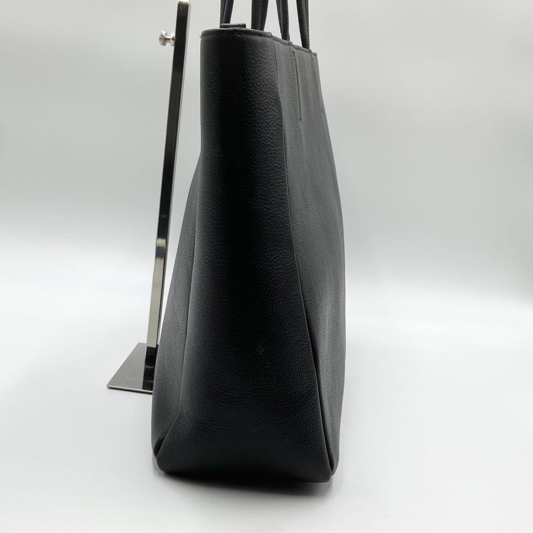 極美品　SHIPS シップス　ヴァーティカル　トートバッグ　スマートレザー　黒