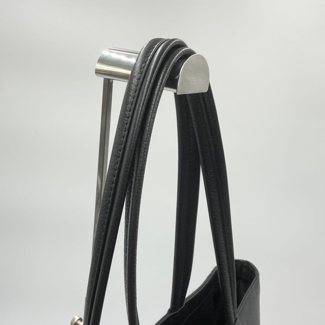 極美品　SHIPS シップス　ヴァーティカル　トートバッグ　スマートレザー　黒