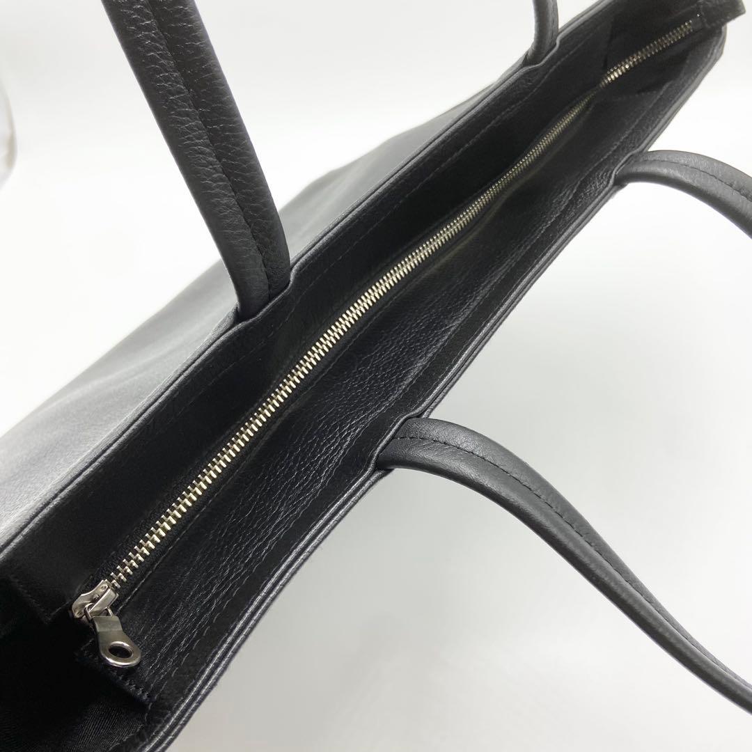 極美品　SHIPS シップス　ヴァーティカル　トートバッグ　スマートレザー　黒