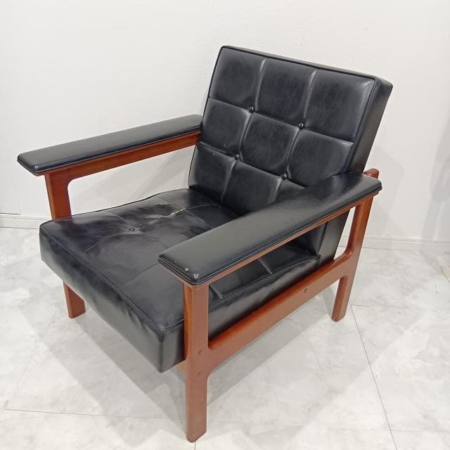 カリモク kチェア ワイドアーム　レザーkarimoku 60 ヴィンテージ