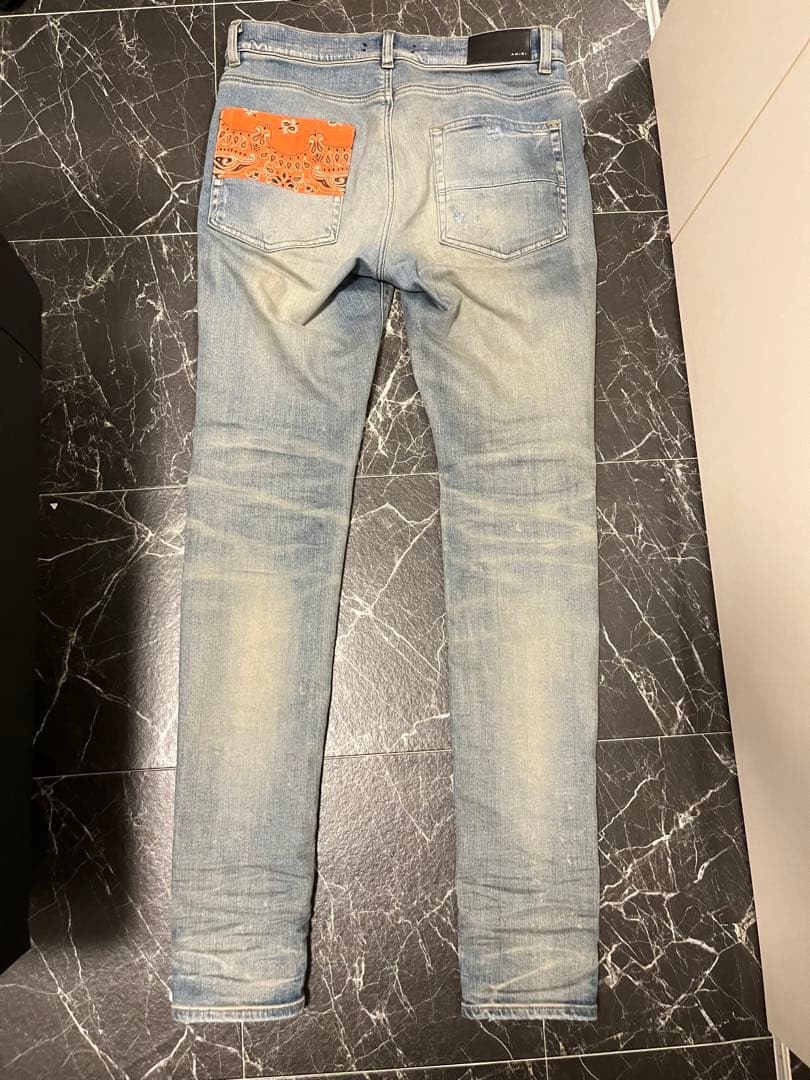 Amiri パッチデニム オレンジ バンダナ