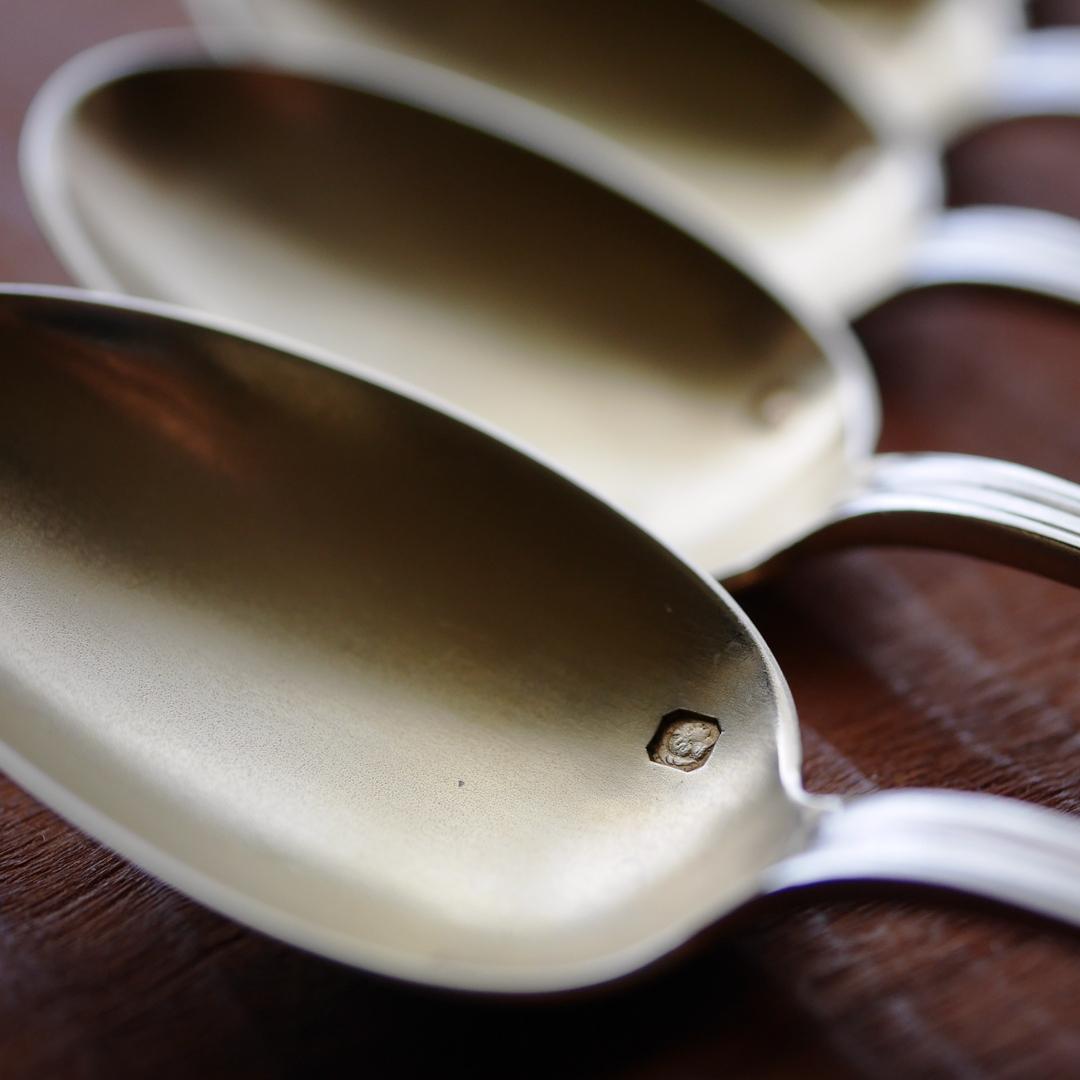 ◆アンティークシルバー◆ティースプーン6本セット◆フランス◆純銀950◆