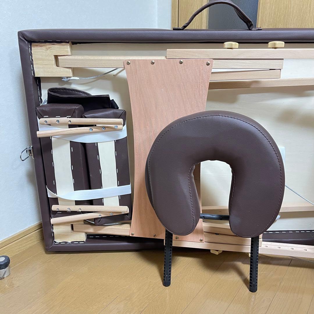 折りたたみマッサージベッド ブラウン アームレスト未使用 新品紙パンツ20枚付