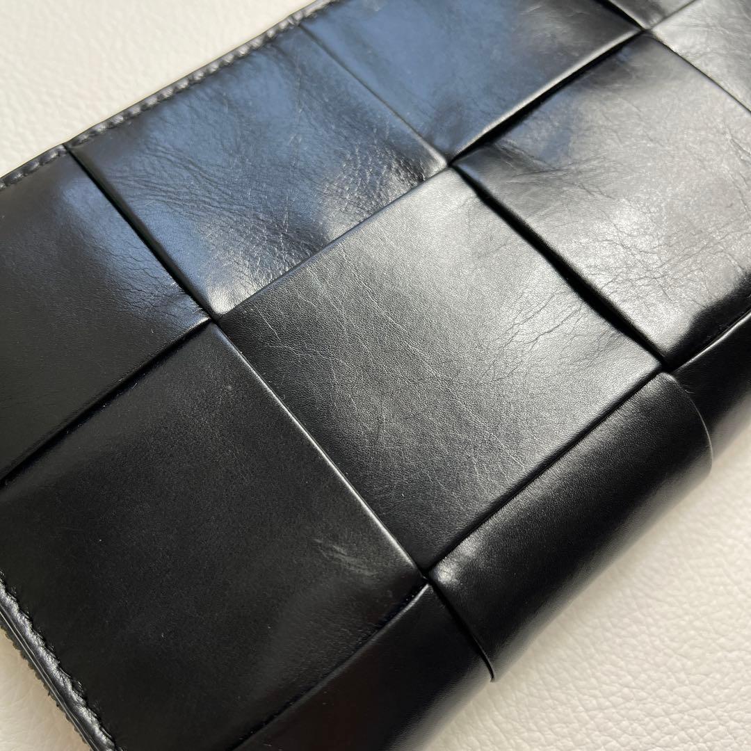 新品 BOTTEGA VENETA ジップアラウンド 長財布 ブラック