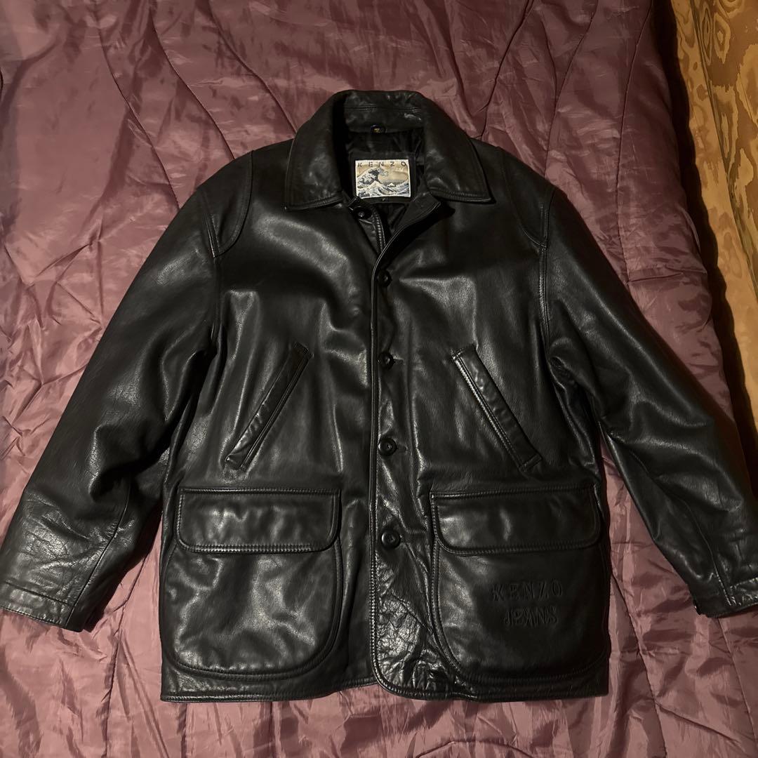 KENZO ブラック レザージャケット