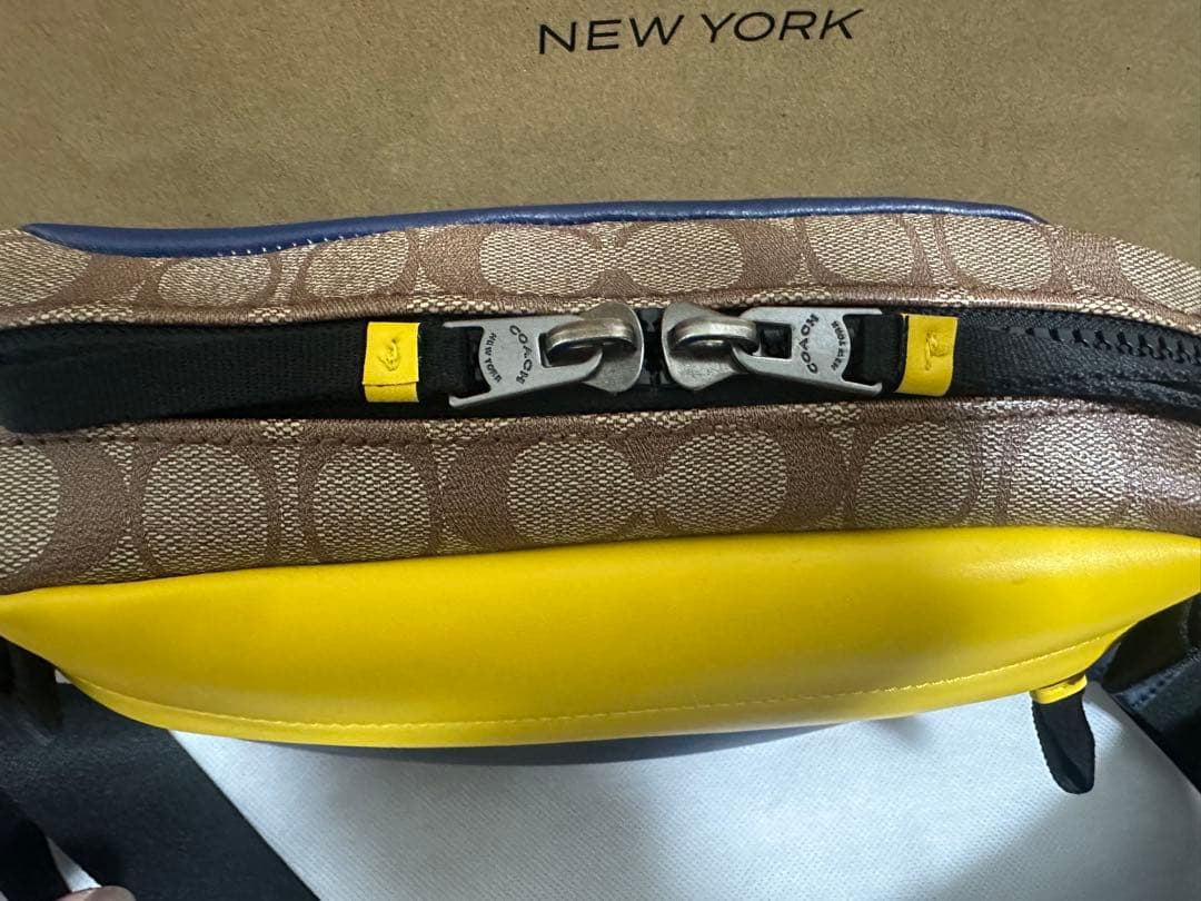 COACH ショルダーバッグ ネイビー/イエロー