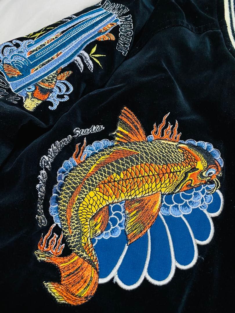 TEDMAN スカジャン ２面用 日本限定 別珍 サテン 鯉と波 unisex