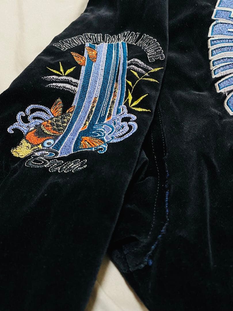 TEDMAN スカジャン ２面用 日本限定 別珍 サテン 鯉と波 unisex