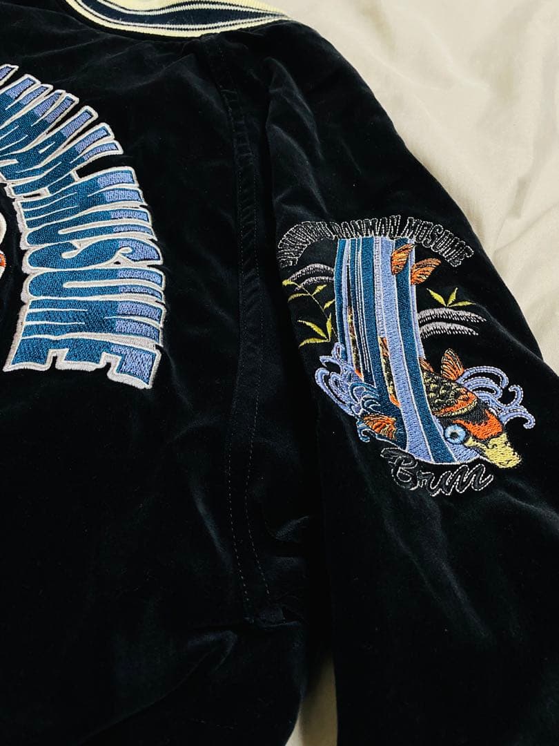 TEDMAN スカジャン ２面用 日本限定 別珍 サテン 鯉と波 unisex