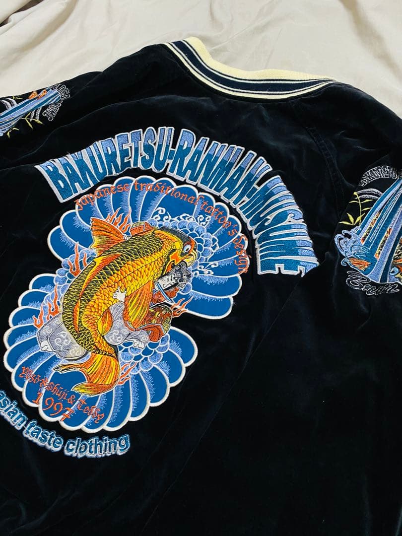 TEDMAN スカジャン ２面用 日本限定 別珍 サテン 鯉と波 unisex