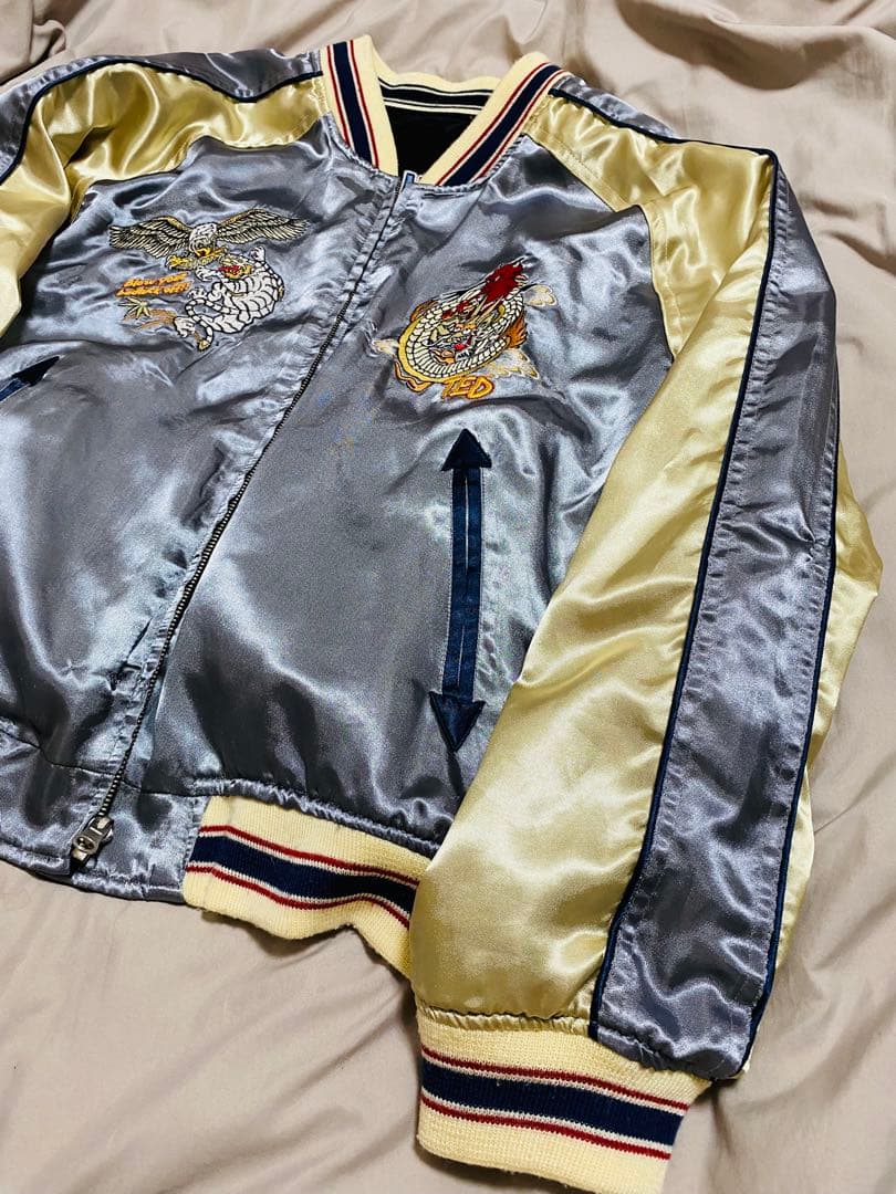 TEDMAN スカジャン ２面用 日本限定 別珍 サテン 鯉と波 unisex