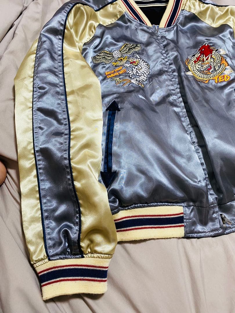 TEDMAN スカジャン ２面用 日本限定 別珍 サテン 鯉と波 unisex