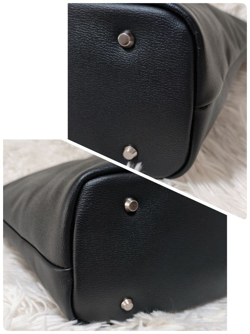 【未使用】タケオキクチ レザートートバッグ ネイビー　本革 ビジネス PC