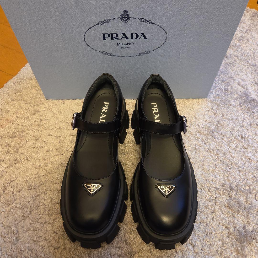 PRADA新作*PRADA*モノリス メリージェーン ストラップ モカシン 厚底