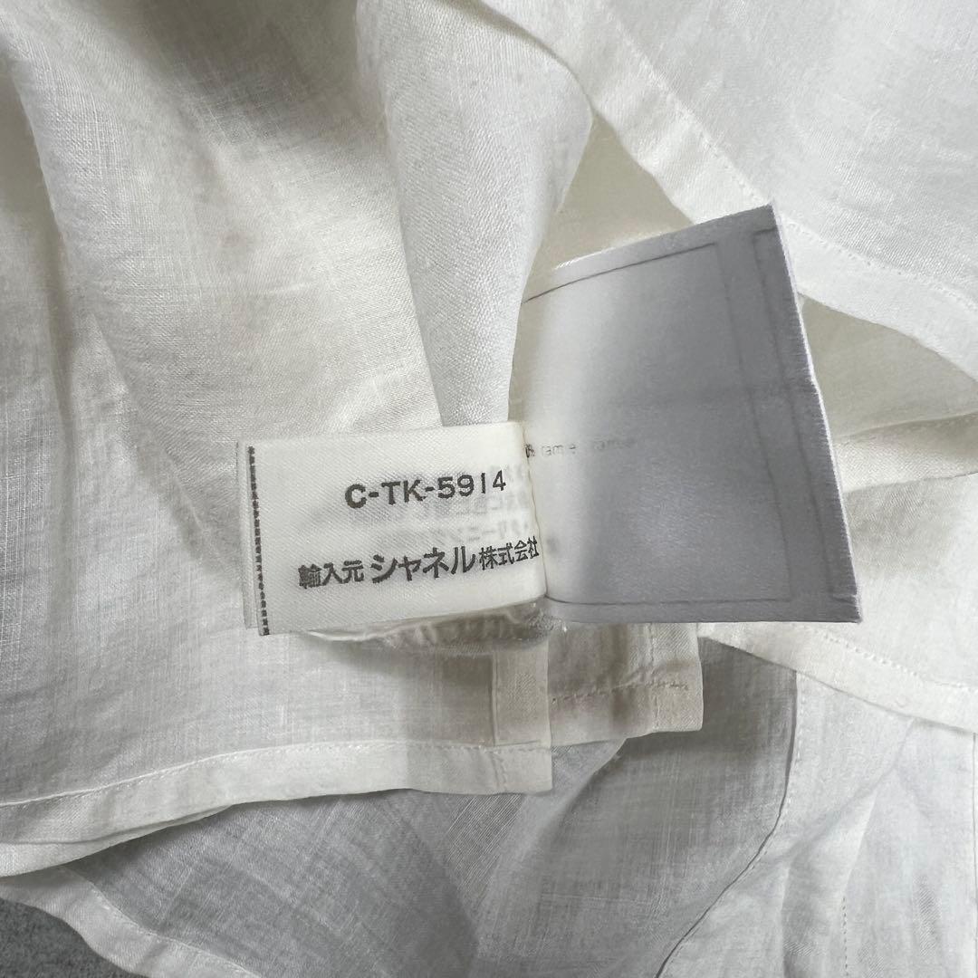 CHANEL シャネル リネンシャツ 長袖 ホワイト