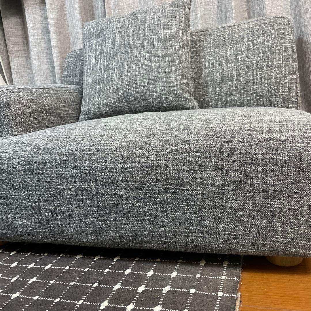 タイムセール❗️【unico】VAUS グレー 1.5人掛けソファ クッション1個