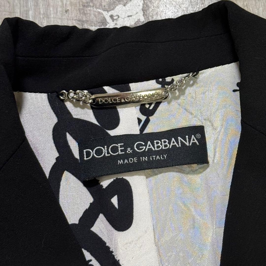 D&G ブラック ブレザー ワイドパンツ セット 裏地派手 プリント 38