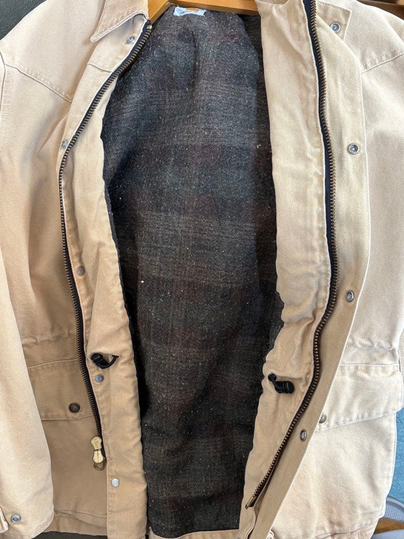 Carhartt ベージュジャケット　カバーオール　裏地ブランケット　2XL程度