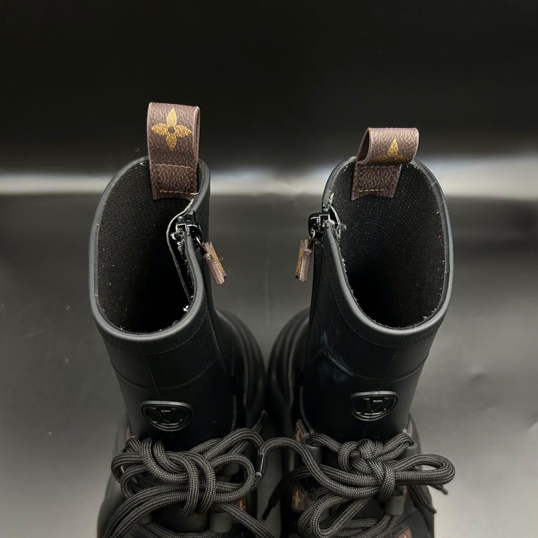 【極美品】ルイヴィトン レインブーツ アークライト モノグラム フラワー 黒