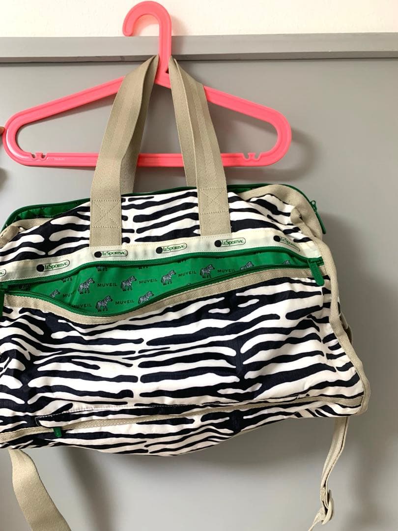 レスポートサック×ミュベールコラボ　ゼブラ　ボストンバッグ大・状態良