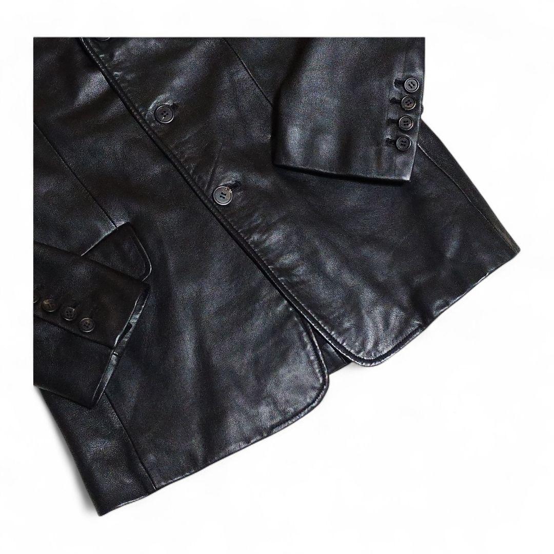 PaulSmith Londonレザージャケット ラム 黒 テーラード M