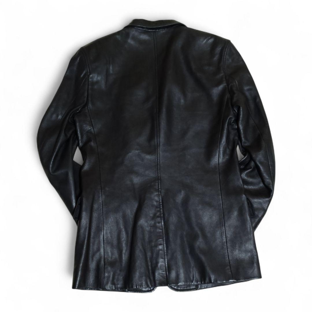 PaulSmith Londonレザージャケット ラム 黒 テーラード M