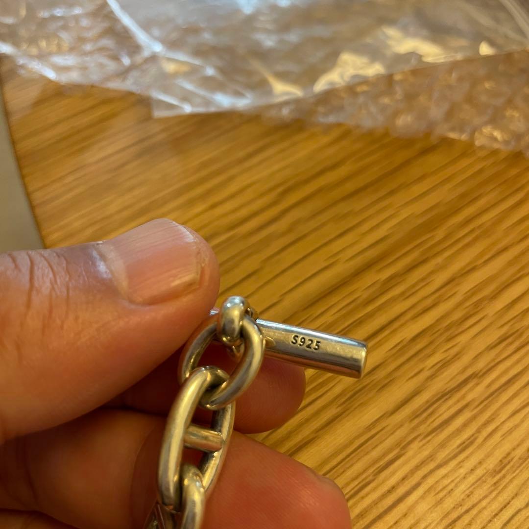 シルバー925 アンカーチェーンブレスレット シェーヌダンクルデザイン MM 完