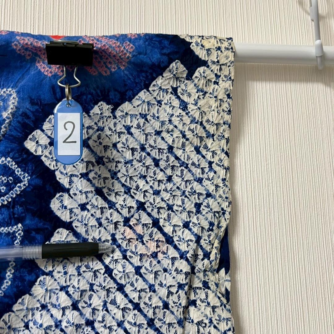 KL3174 有松鳴海絞り 浴衣 身丈165cm 夏着物 木綿 トールサイズ