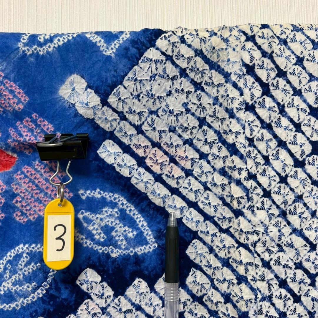 KL3174 有松鳴海絞り 浴衣 身丈165cm 夏着物 木綿 トールサイズ