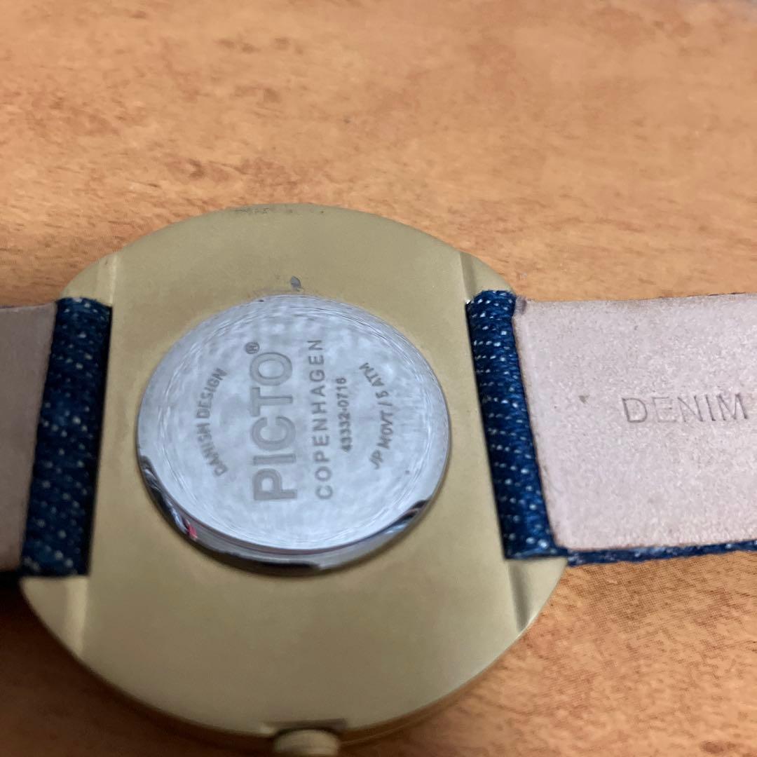 ピクト 時計 PICTO 腕時計 GOLD CASE & DEMIN STRAP