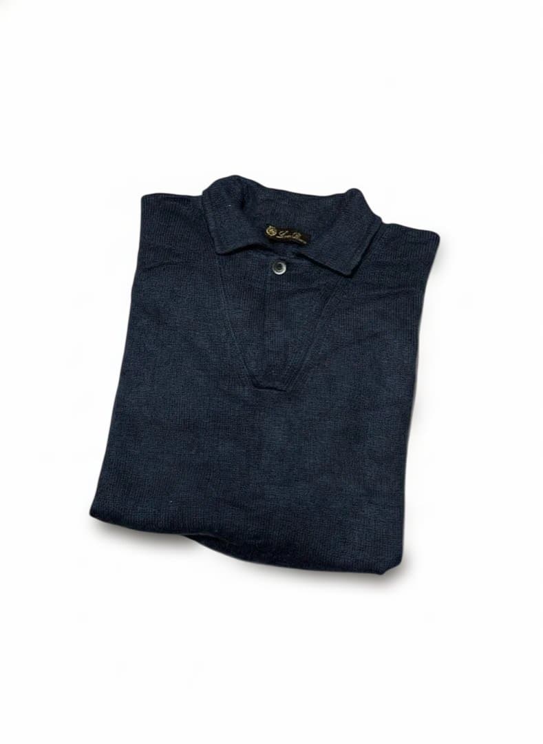 ロロピアーナ　LoroPiana カシミヤニット　襟付き　ネイビー　サイズ52