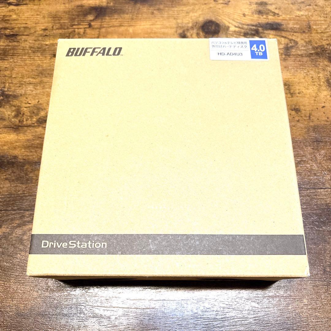 BUFFALO 外付けHDD 4TB HD-AD4U3 新品同様