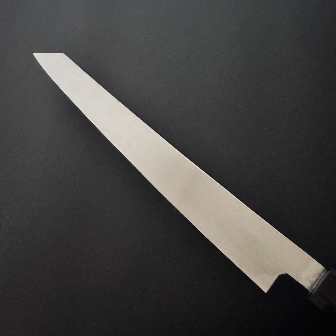 240mm 切付柳刃包丁 鏡面　黒檀黒水牛八角柄 刺身包丁 全鋼