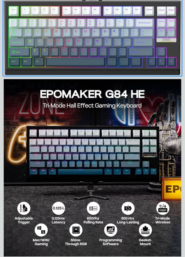 EPOMAKER G84 HE 84キー メカニカルキーボード