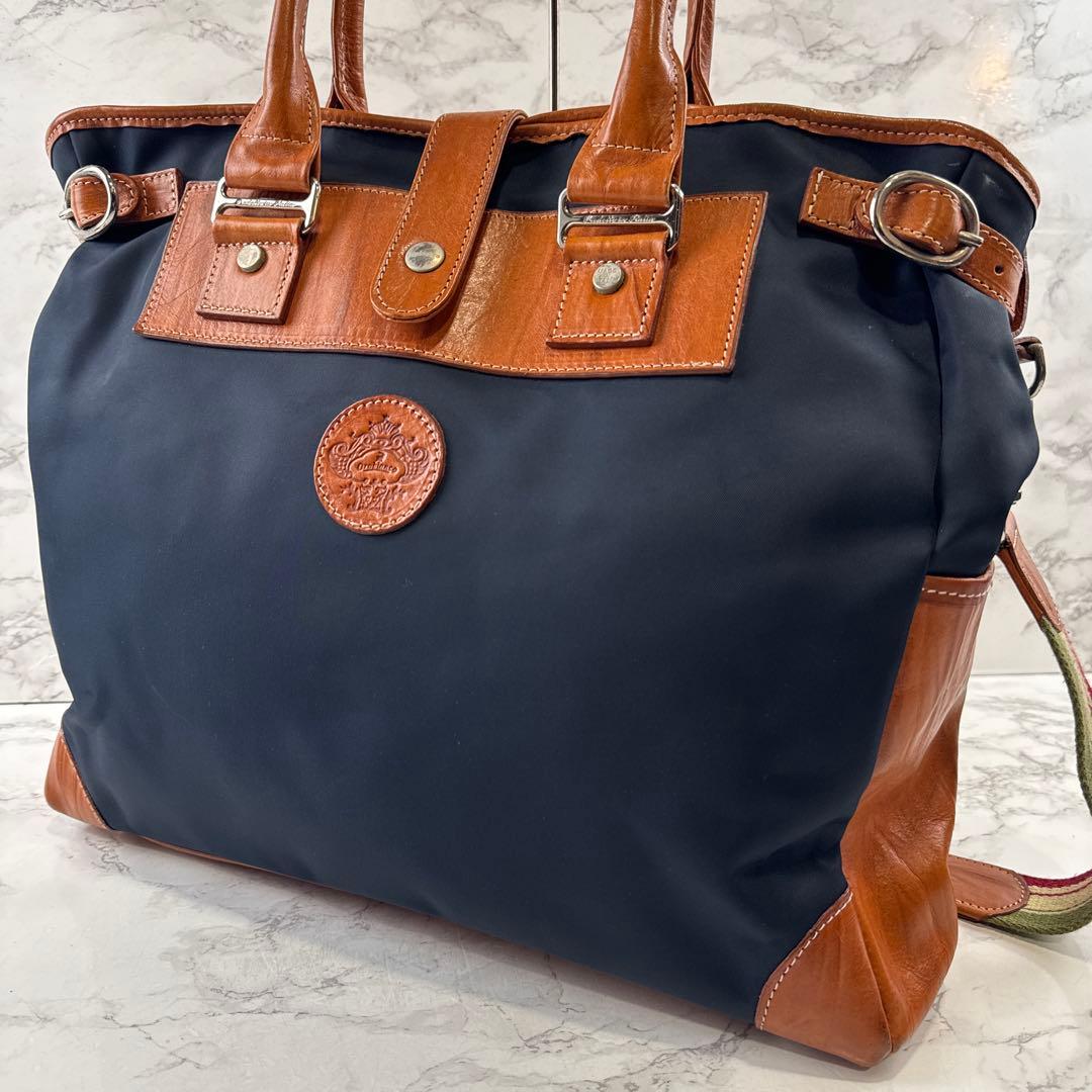 OROBIANCO オロビアンコ ナイロン×本革 レザー ビジネストートバッグ