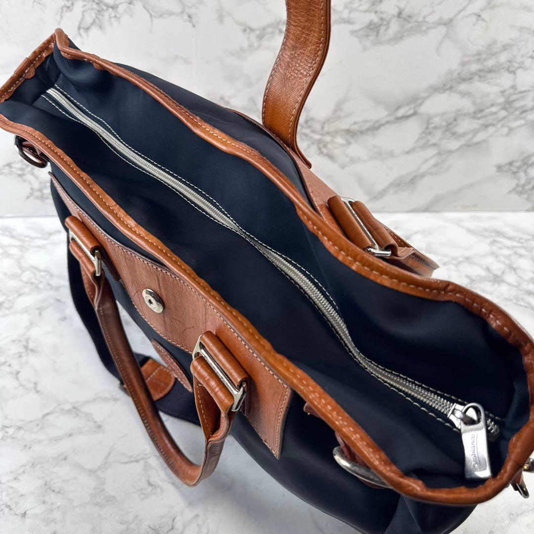 OROBIANCO オロビアンコ ナイロン×本革 レザー ビジネストートバッグ